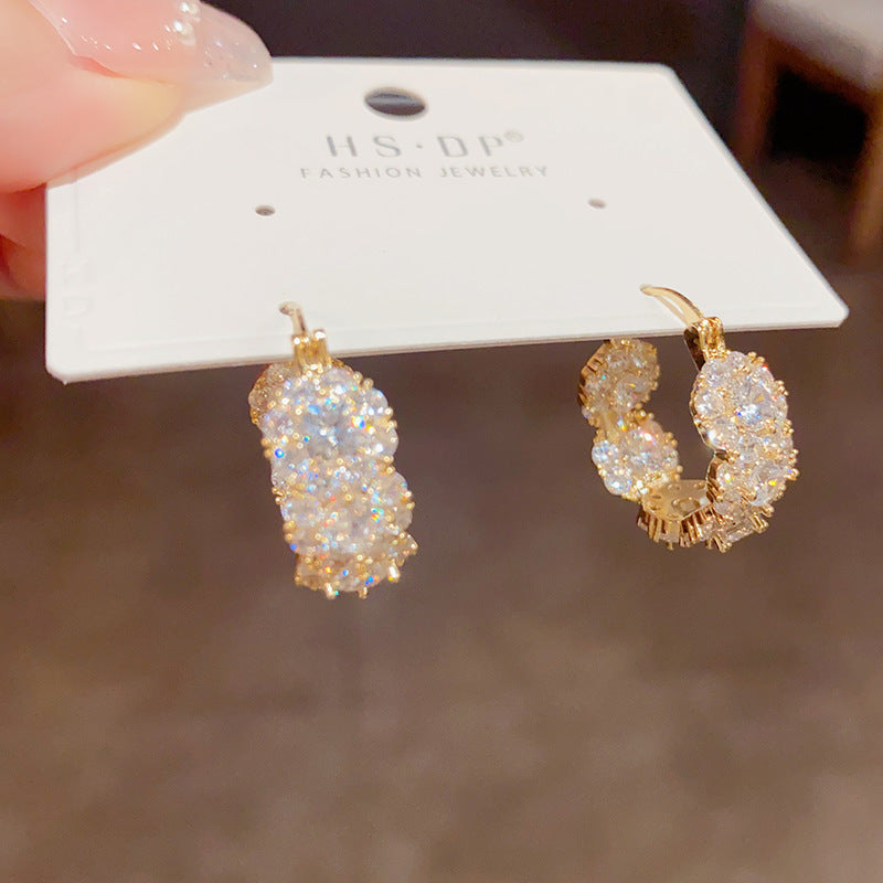 Stylish Zircon Round Hoop Earrings For Women - Zentrova Stylish Zircon Round Hoop Earrings For Women - Zentrova