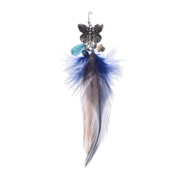 Bohemian Retro Mori Style Butterfly Shape Feather Long Earrings - Zentrova - Alternative View Bohemian Retro Mori Style Butterfly Shape Feather Long Earrings - Zentrova - Alternative View
