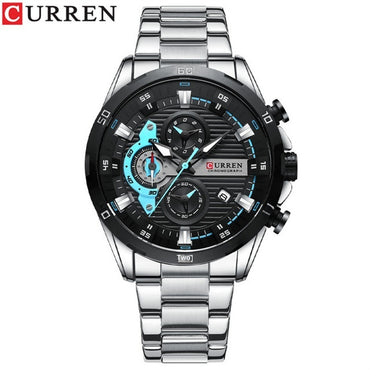 Mens Six-Hand Steel-Strap Motorcycle Watch - Zentrova - Alternative View Mens Six-Hand Steel-Strap Motorcycle Watch - Zentrova - Alternative View