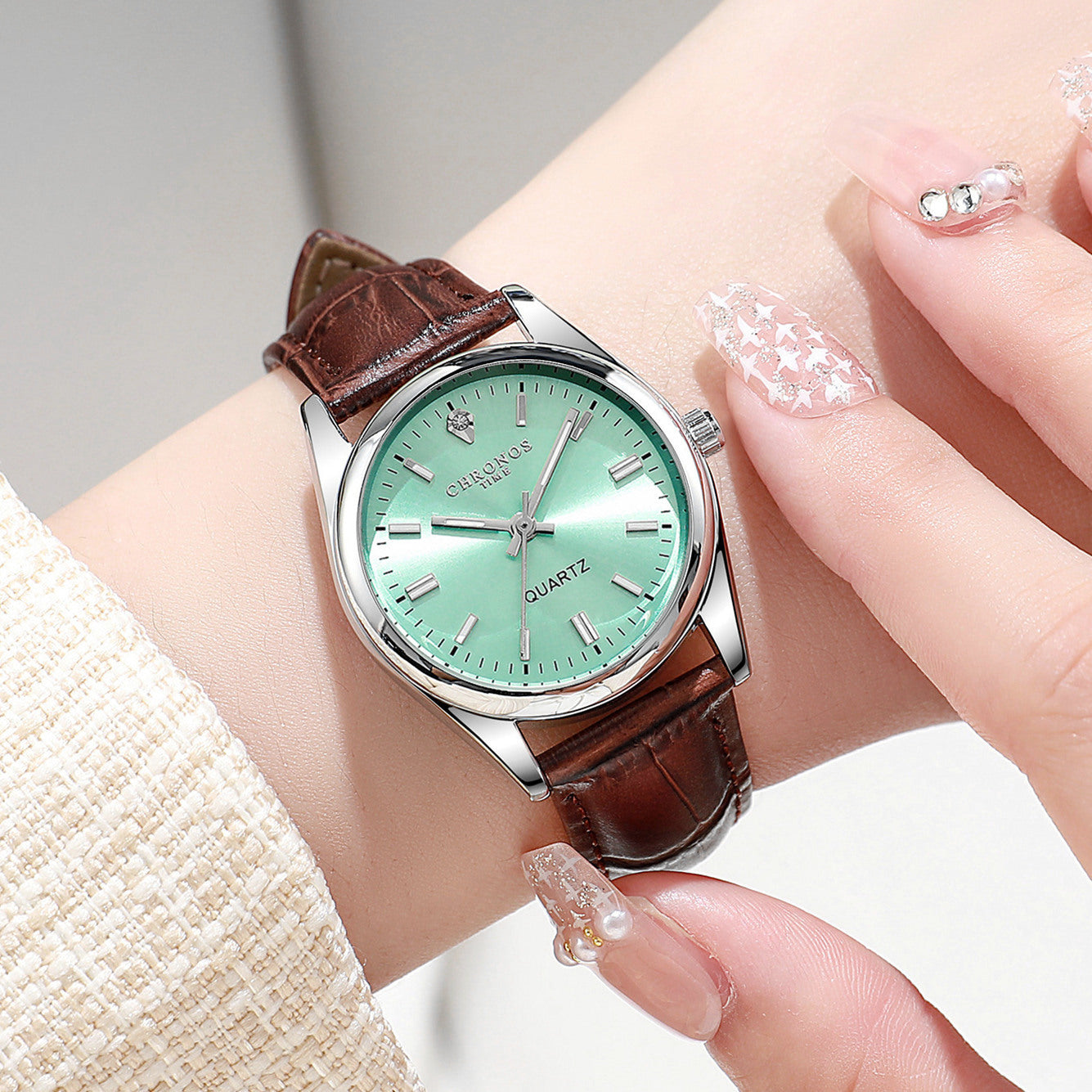 Womens Fashion Wristwatch With A Genuine Leather Strap And Luminous Quartz Movement - Zentrova Womens Fashion Wristwatch With A Genuine Leather Strap And Luminous Quartz Movement - Zentrova