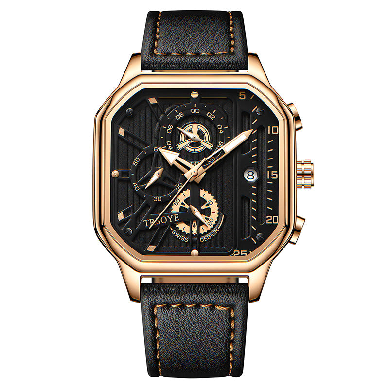 Men's Fashion Hollowed-out Waterproof Luminous Square Watch - Zentrova Men's Fashion Hollowed-out Waterproof Luminous Square Watch - Zentrova