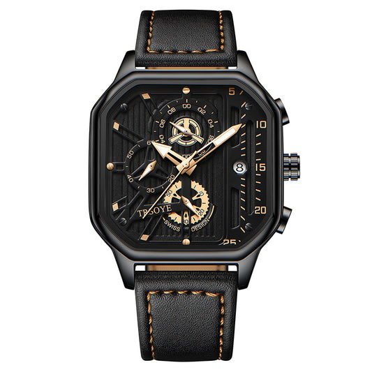 Men's Fashion Hollowed-out Waterproof Luminous Square Watch - Zentrova Men's Fashion Hollowed-out Waterproof Luminous Square Watch - Zentrova