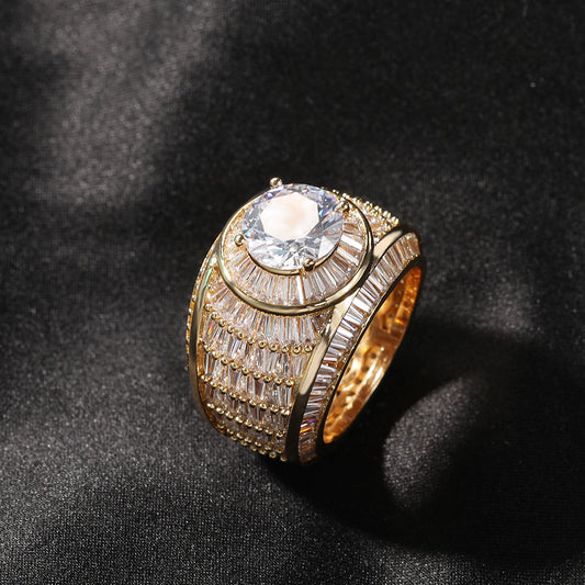 Copper Inlaid Zircon Men's Ring With Diamonds For Couples Rings - Zentrova Copper Inlaid Zircon Men's Ring With Diamonds For Couples Rings - Zentrova