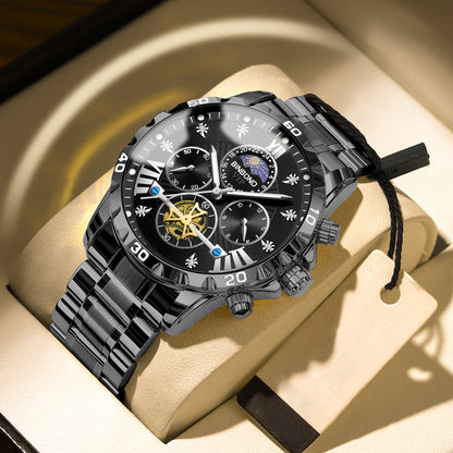 Men's Business Student Night Light Waterproof Flywheel Quartz Watch - Zentrova