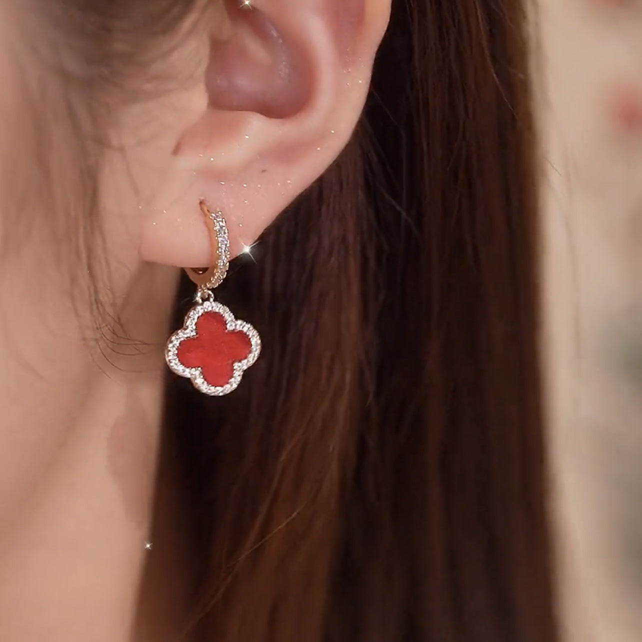 Women's Fashion Temperament Four-leaf Clover Earrings - Zentrova