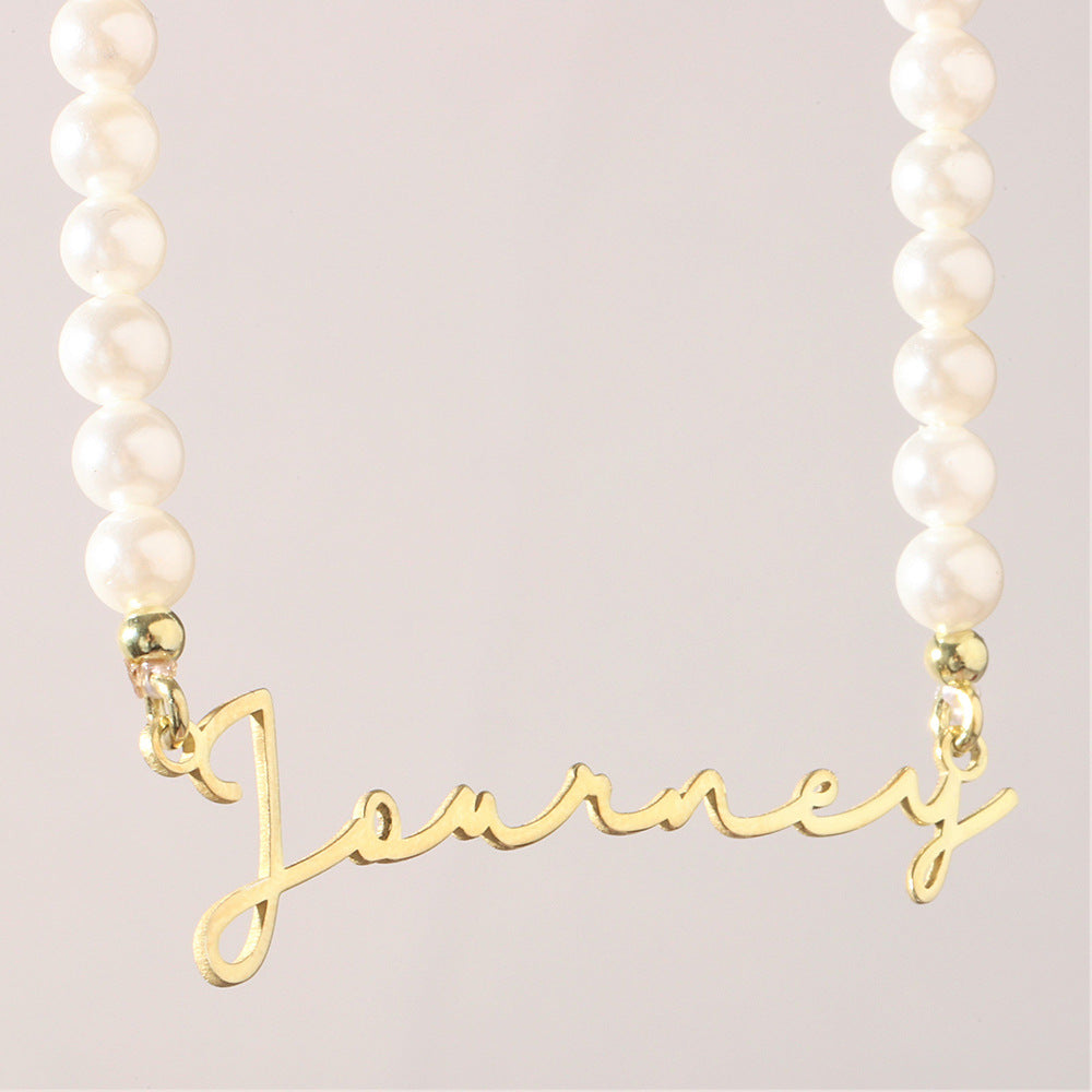 DIY Personalized English Name Design Titanium Steel Necklace - Zentrova