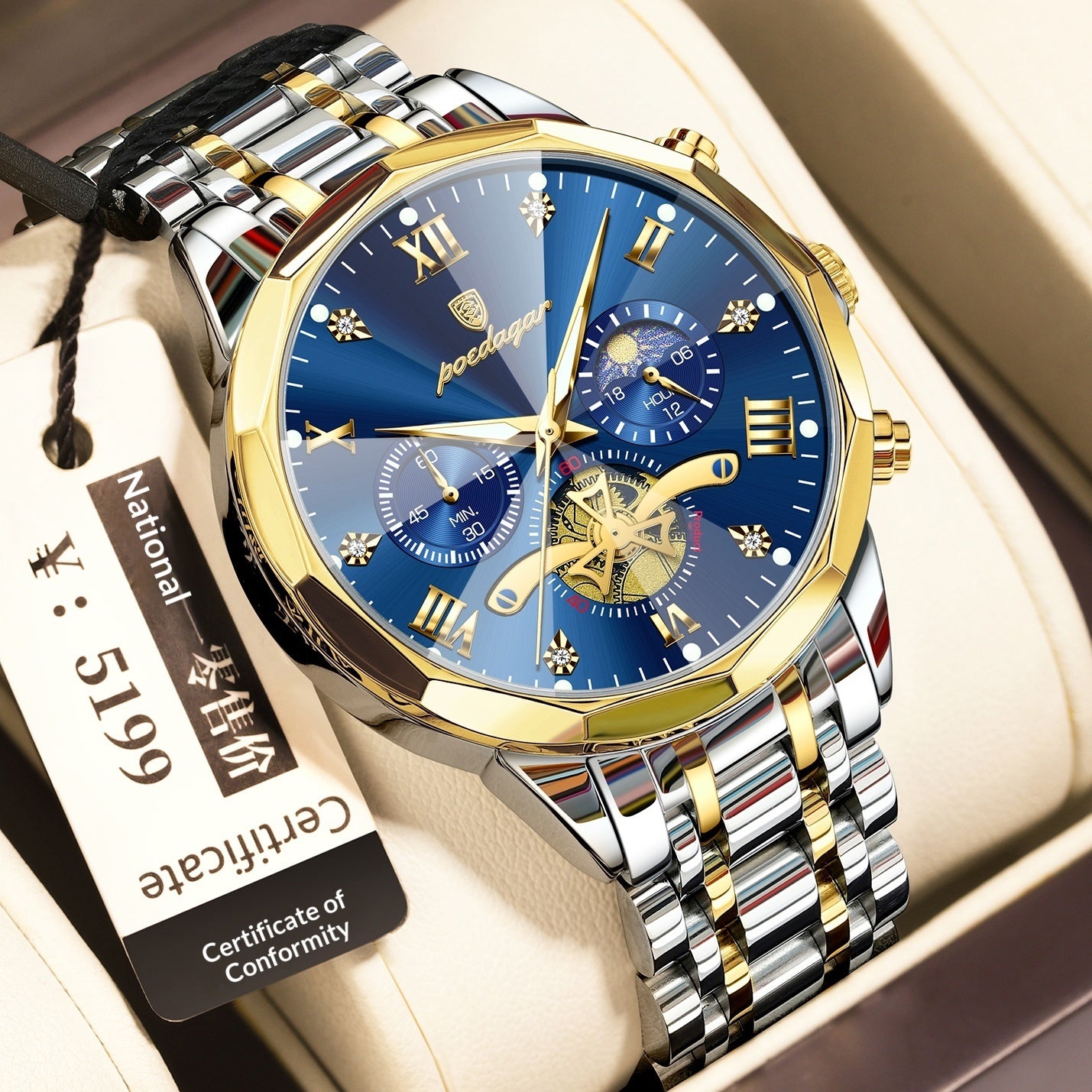 Waterproof Multifunctional Quartz Watch For Men - Zentrova
