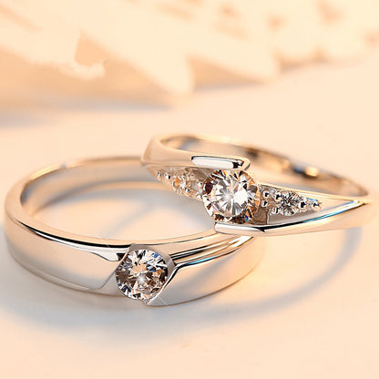 Korean Version Of Silver-plated Eternal Vows Couple Ring - Zentrova