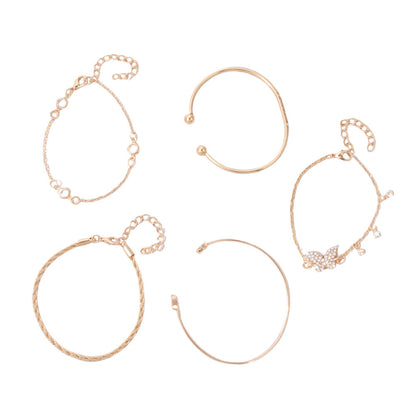 Simple Butterfly-Shape Open-End Rhinestone Bracelet For Women - Zentrova