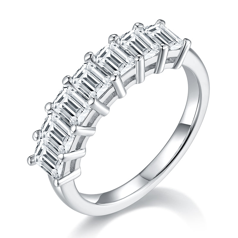 A Luxurious And Fashionable Light Luxury Jewelry Silver Ring Set With Top-quality Moissanite, S925 Silver Plated With Platinum - Zentrova