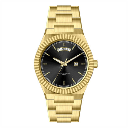 Business Gentleman's Log-Type Quartz Waterproof Steel Strap - Zentrova