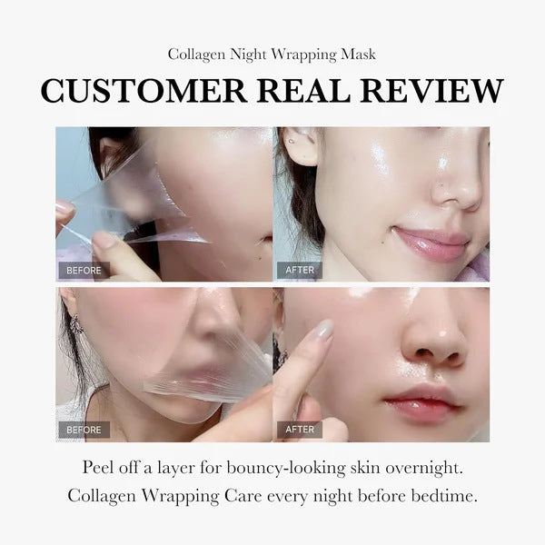 Face Night Mask Collagen Wrapping Mask Natural Ingredients Firming Elasticity & Hydration Anti-wrinkle For Skin Care - Zentrova