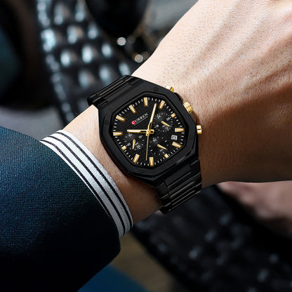 Men's Six-pin Calendar Business Steel Belt Watch - Zentrova