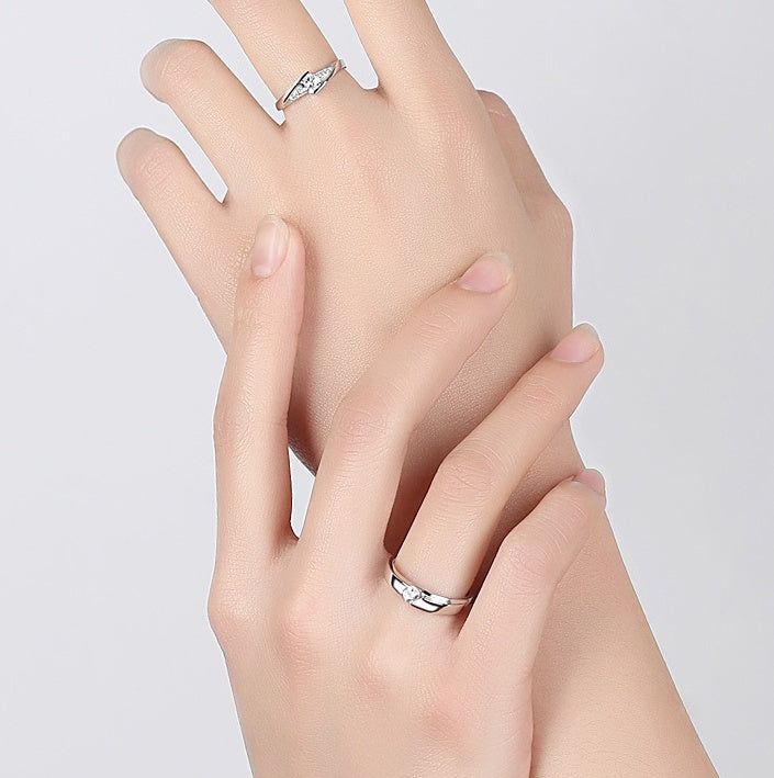 Korean Version Of Silver-plated Eternal Vows Couple Ring - Zentrova