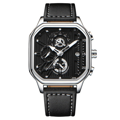 Men's Fashion Hollowed-out Waterproof Luminous Square Watch - Zentrova