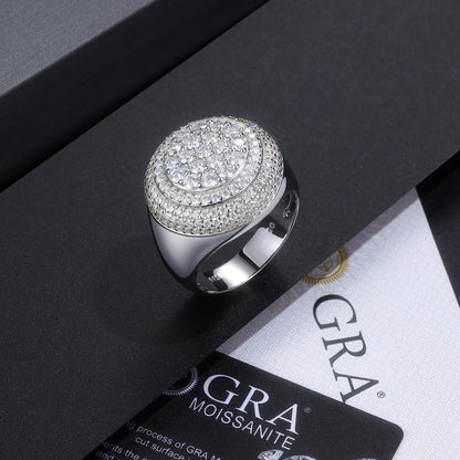 Men's Luxury And Fashionable Light Luxury Jewelry Silver Ring S925 Silver-plated Platinum Set With Top-quality Moissanite - Zentrova