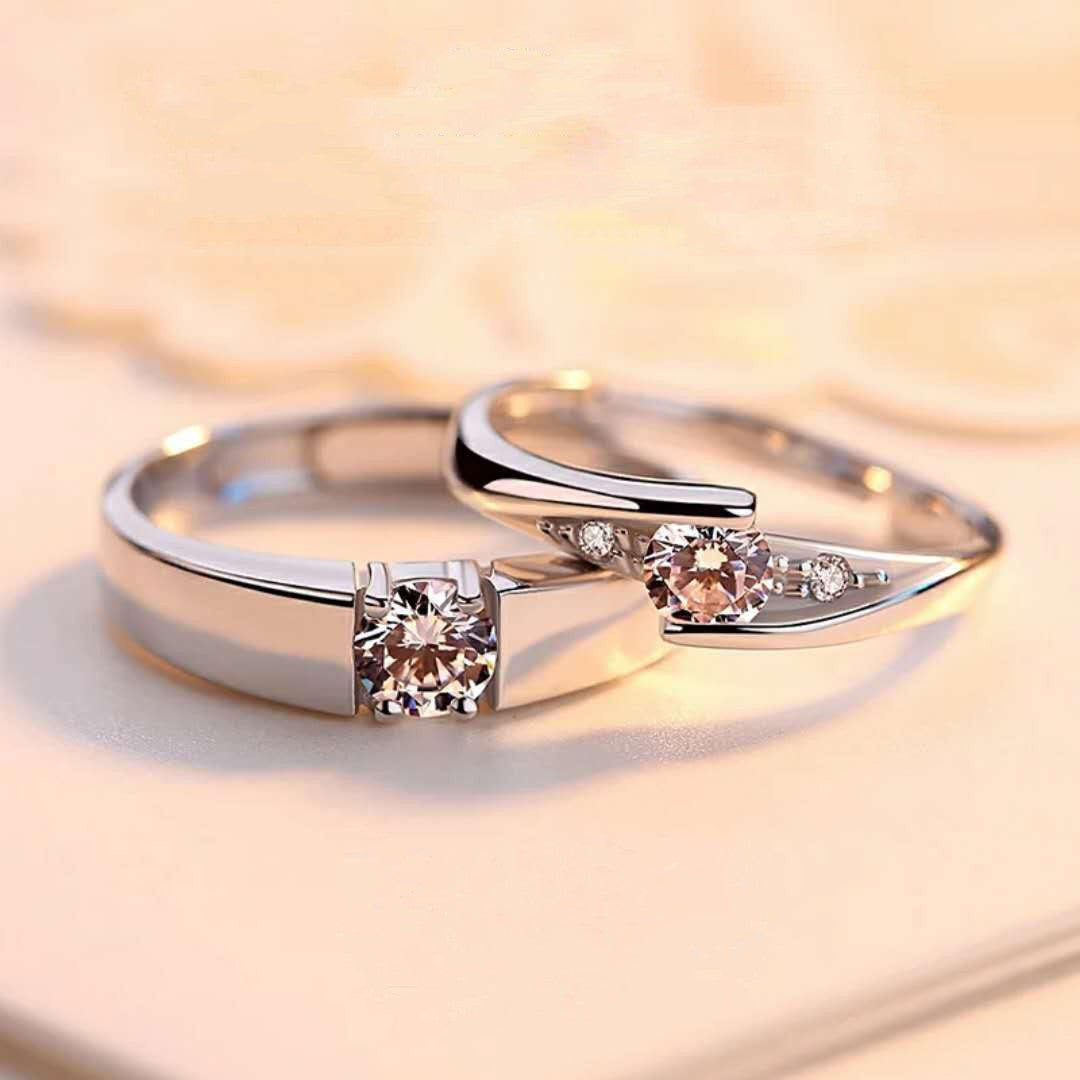 Korean Version Of Silver-plated Eternal Vows Couple Ring - Zentrova