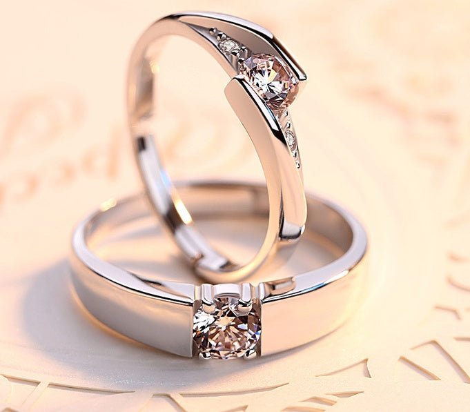 Korean Version Of Silver-plated Eternal Vows Couple Ring - Zentrova