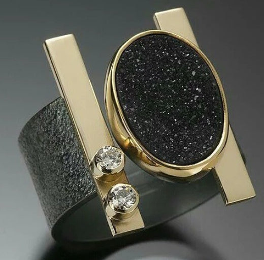 Irregular Two Tone Ring For Men - Zentrova