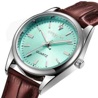 Womens Fashion Wristwatch With A Genuine Leather Strap And Luminous Quartz Movement - Zentrova
