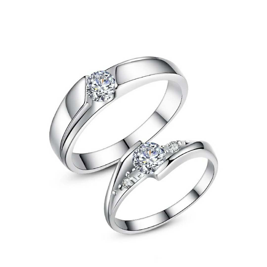 Korean Version Of Silver-plated Eternal Vows Couple Ring - Zentrova
