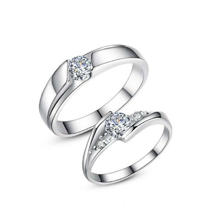 Korean Version Of Silver-plated Eternal Vows Couple Ring - Zentrova