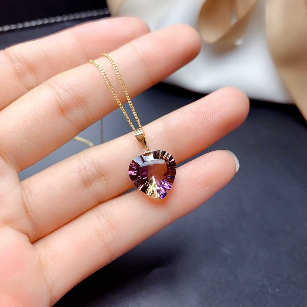 Fashion Amethyst Female Pendant Earring Set - Zentrova