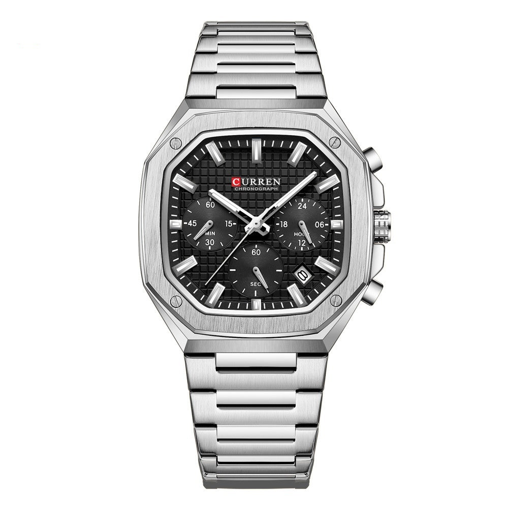 Men's Six-pin Calendar Business Steel Belt Watch - Zentrova