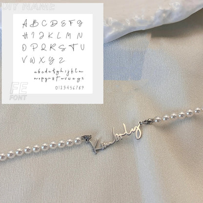 DIY Personalized English Name Design Titanium Steel Necklace - Zentrova