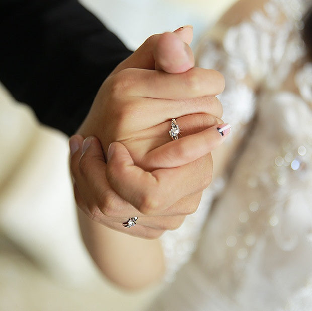 Korean Version Of Silver-plated Eternal Vows Couple Ring - Zentrova