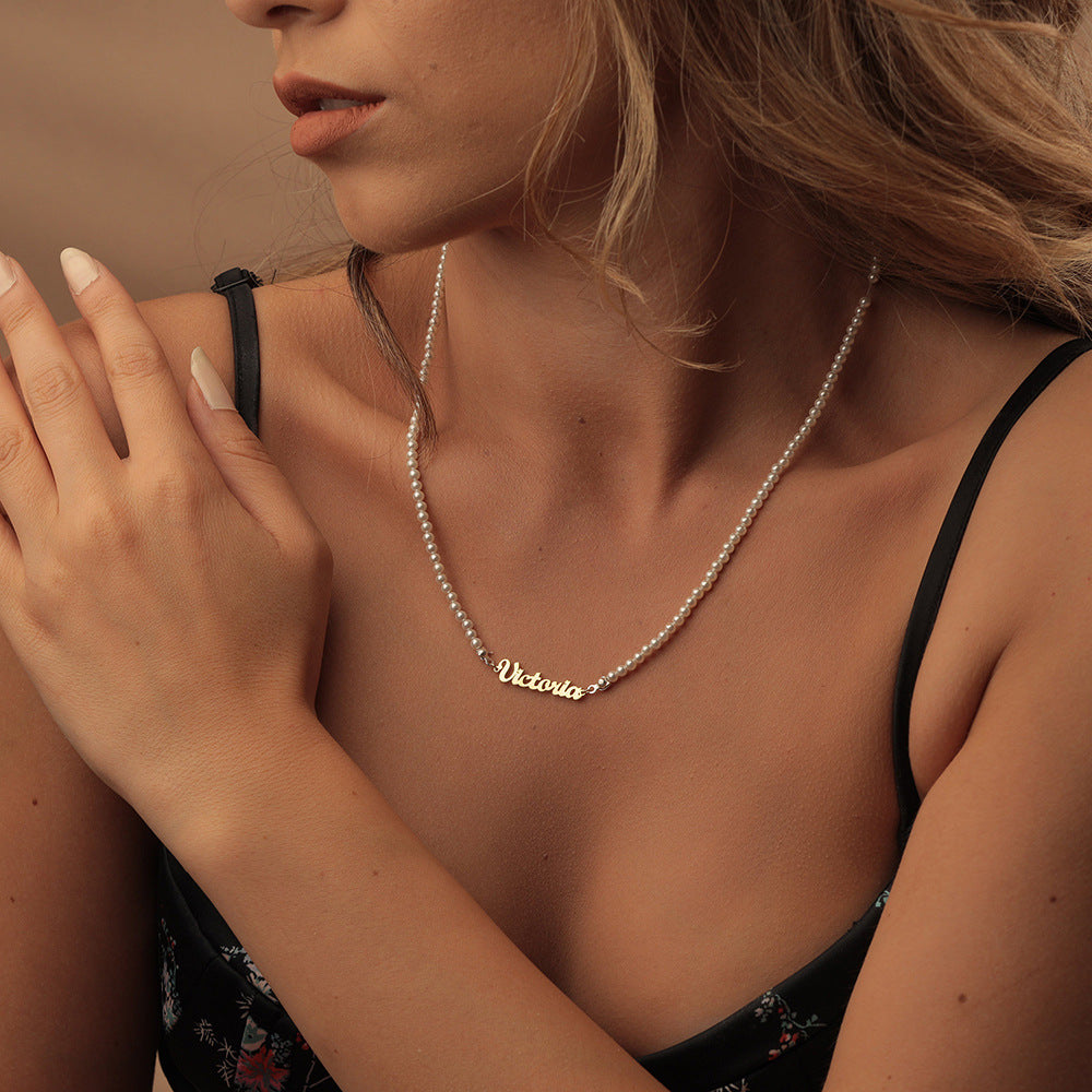 DIY Personalized English Name Design Titanium Steel Necklace - Zentrova
