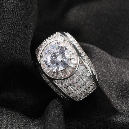 Copper Inlaid Zircon Men's Ring With Diamonds For Couples Rings - Zentrova