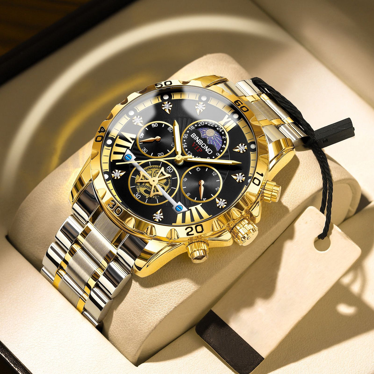 Men's Business Student Night Light Waterproof Flywheel Quartz Watch - Zentrova