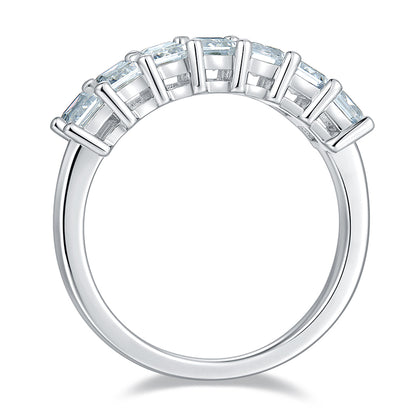 A Luxurious And Fashionable Light Luxury Jewelry Silver Ring Set With Top-quality Moissanite, S925 Silver Plated With Platinum - Zentrova