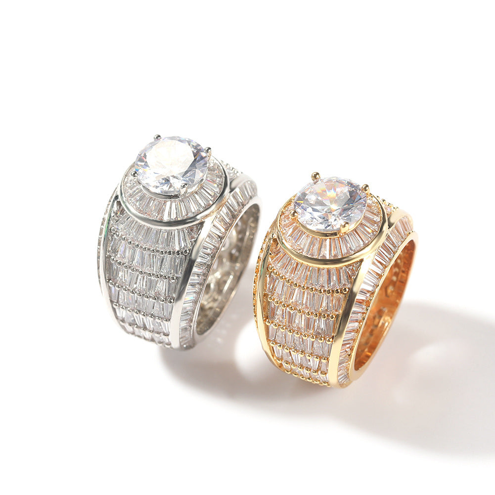 Copper Inlaid Zircon Men's Ring With Diamonds For Couples Rings - Zentrova