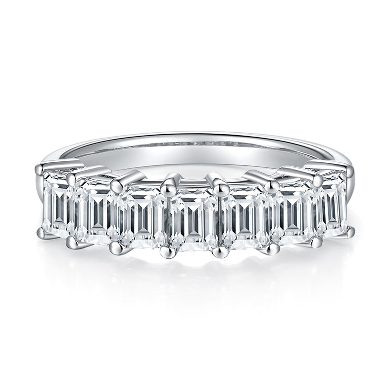 A Luxurious And Fashionable Light Luxury Jewelry Silver Ring Set With Top-quality Moissanite, S925 Silver Plated With Platinum - Zentrova
