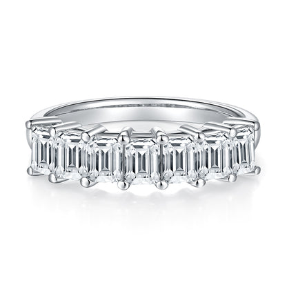 A Luxurious And Fashionable Light Luxury Jewelry Silver Ring Set With Top-quality Moissanite, S925 Silver Plated With Platinum - Zentrova