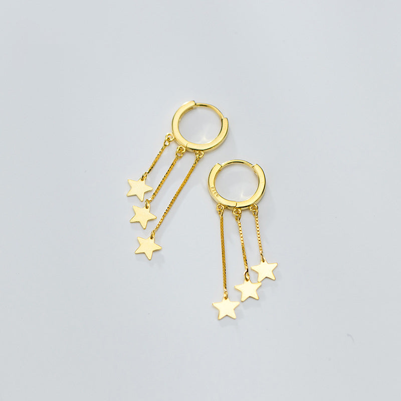 Fringed star pentagram earrings - Zentrova