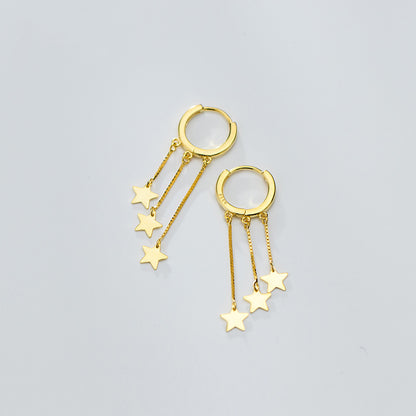 Fringed star pentagram earrings - Zentrova