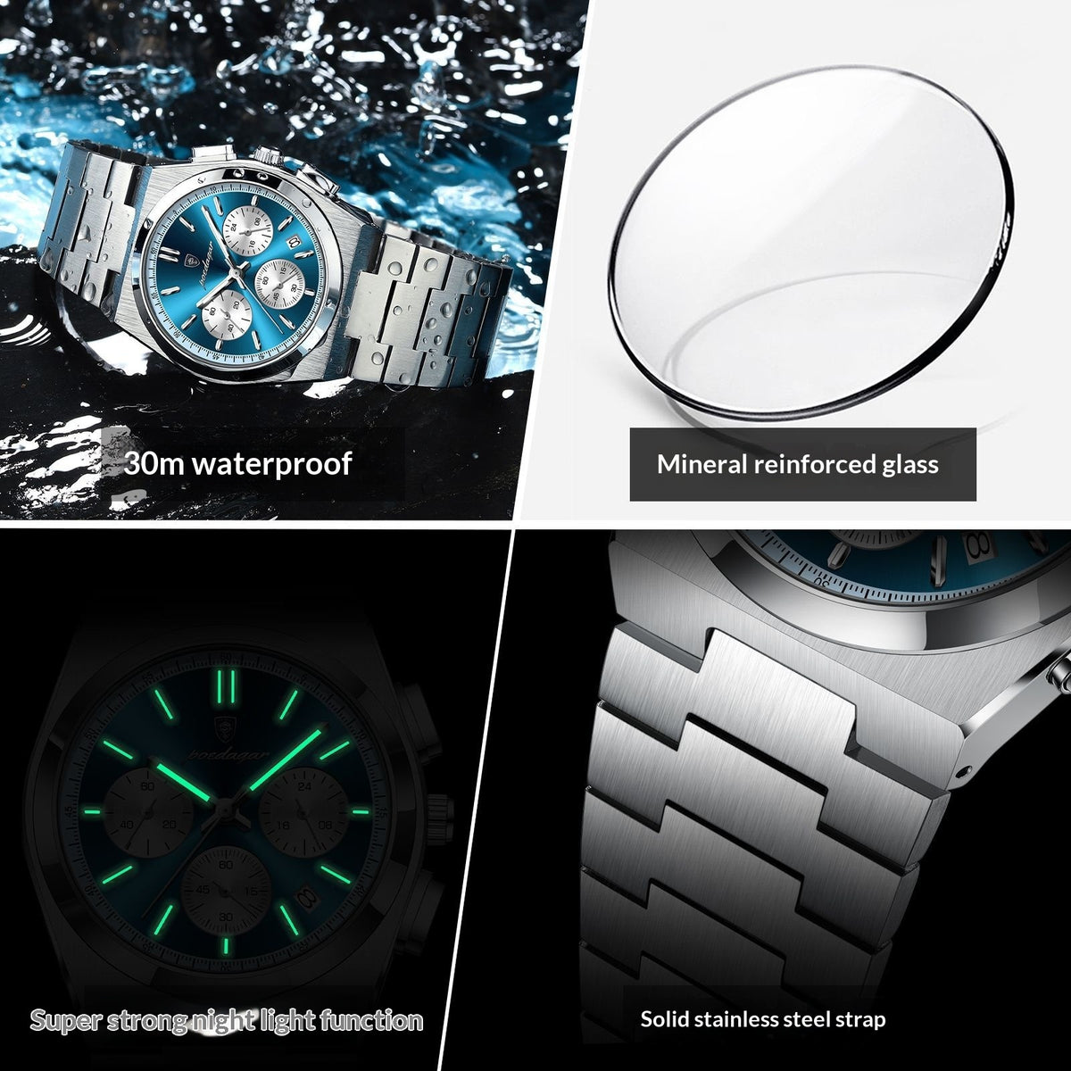 Mens Waterproof Multifunctional Luminous Ultra-thin Watch - Zentrova