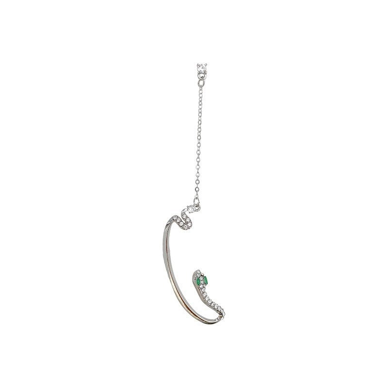 Sterling Silver Needle Snake-shaped Ear Hanging High-grade Integrated Ear Clip - Zentrova