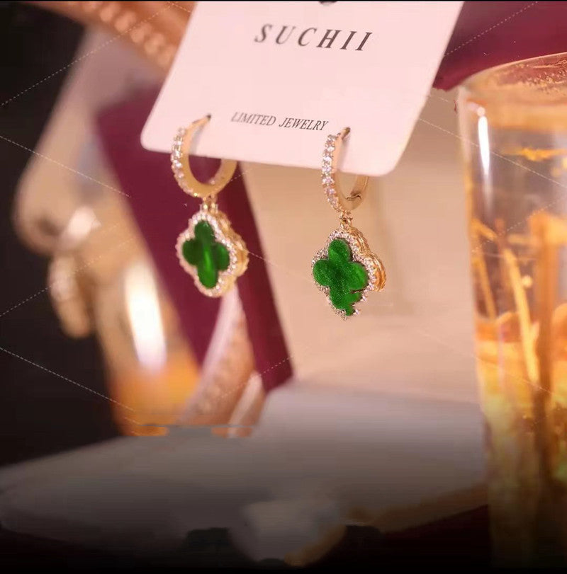 Women's Fashion Temperament Four-leaf Clover Earrings - Zentrova