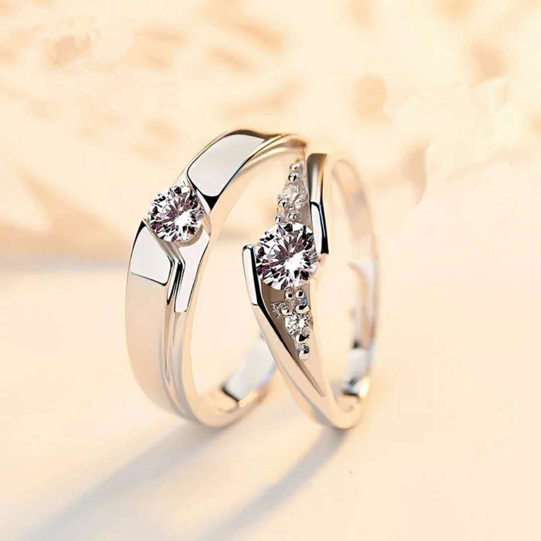 Korean Version Of Silver-plated Eternal Vows Couple Ring - Zentrova