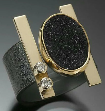Irregular Two Tone Ring For Men - Zentrova