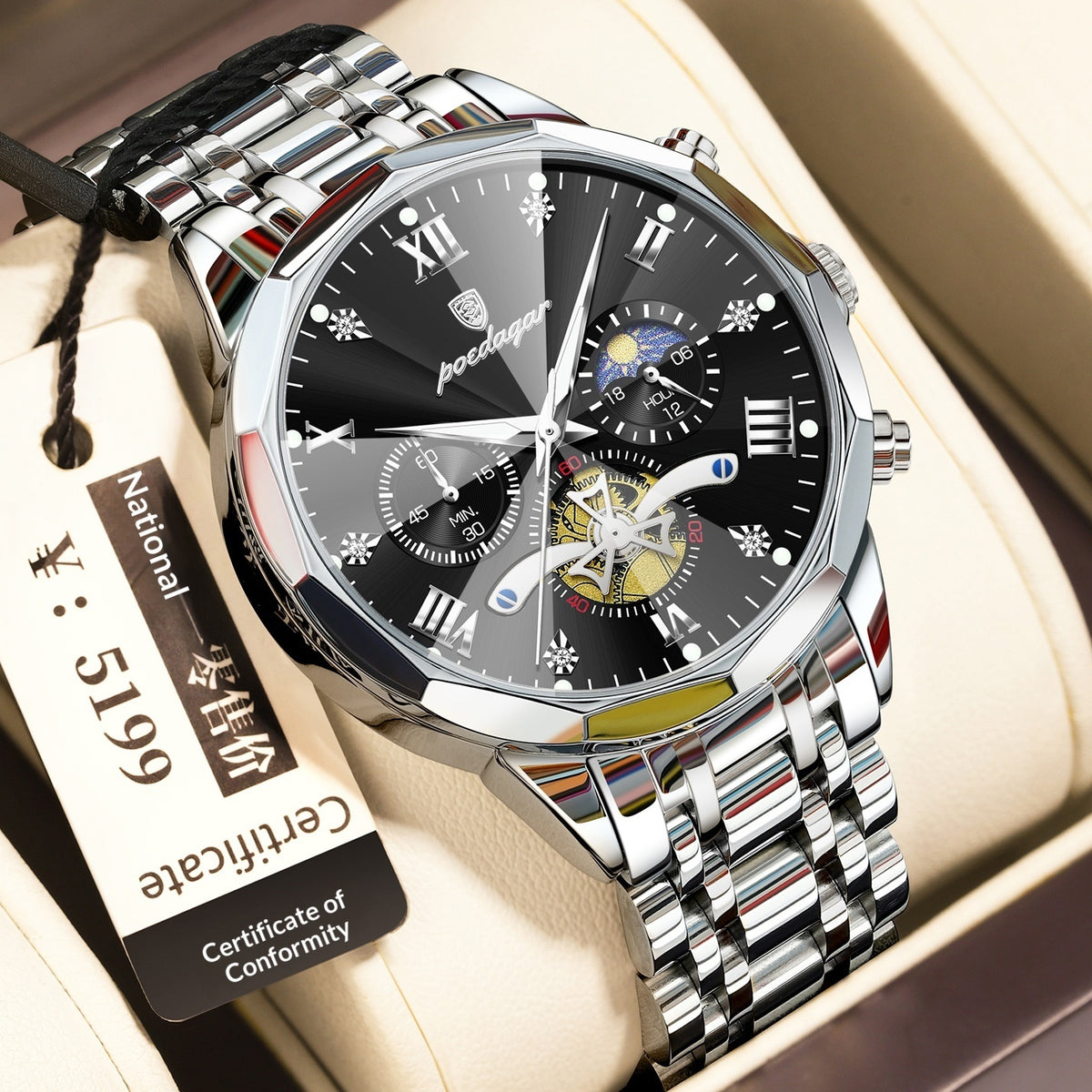 Waterproof Multifunctional Quartz Watch For Men - Zentrova