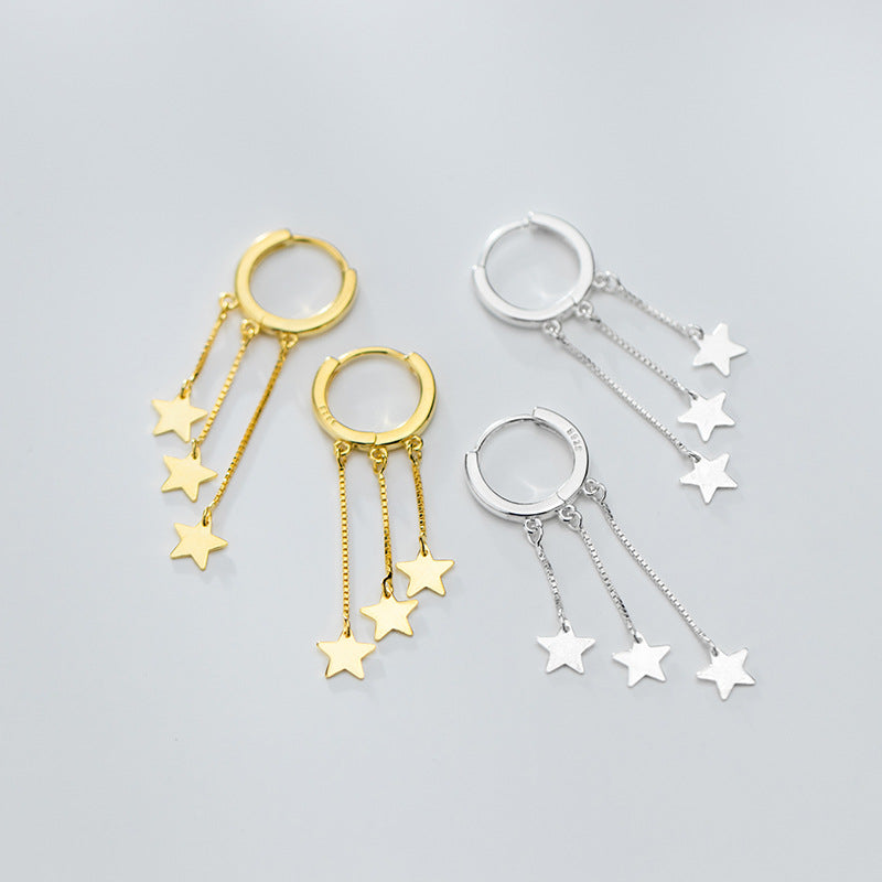 Fringed star pentagram earrings - Zentrova