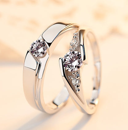Korean Version Of Silver-plated Eternal Vows Couple Ring - Zentrova