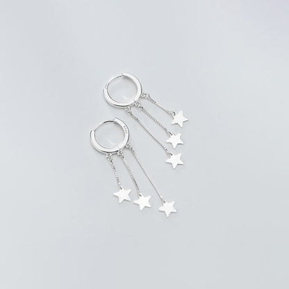 Fringed star pentagram earrings - Zentrova
