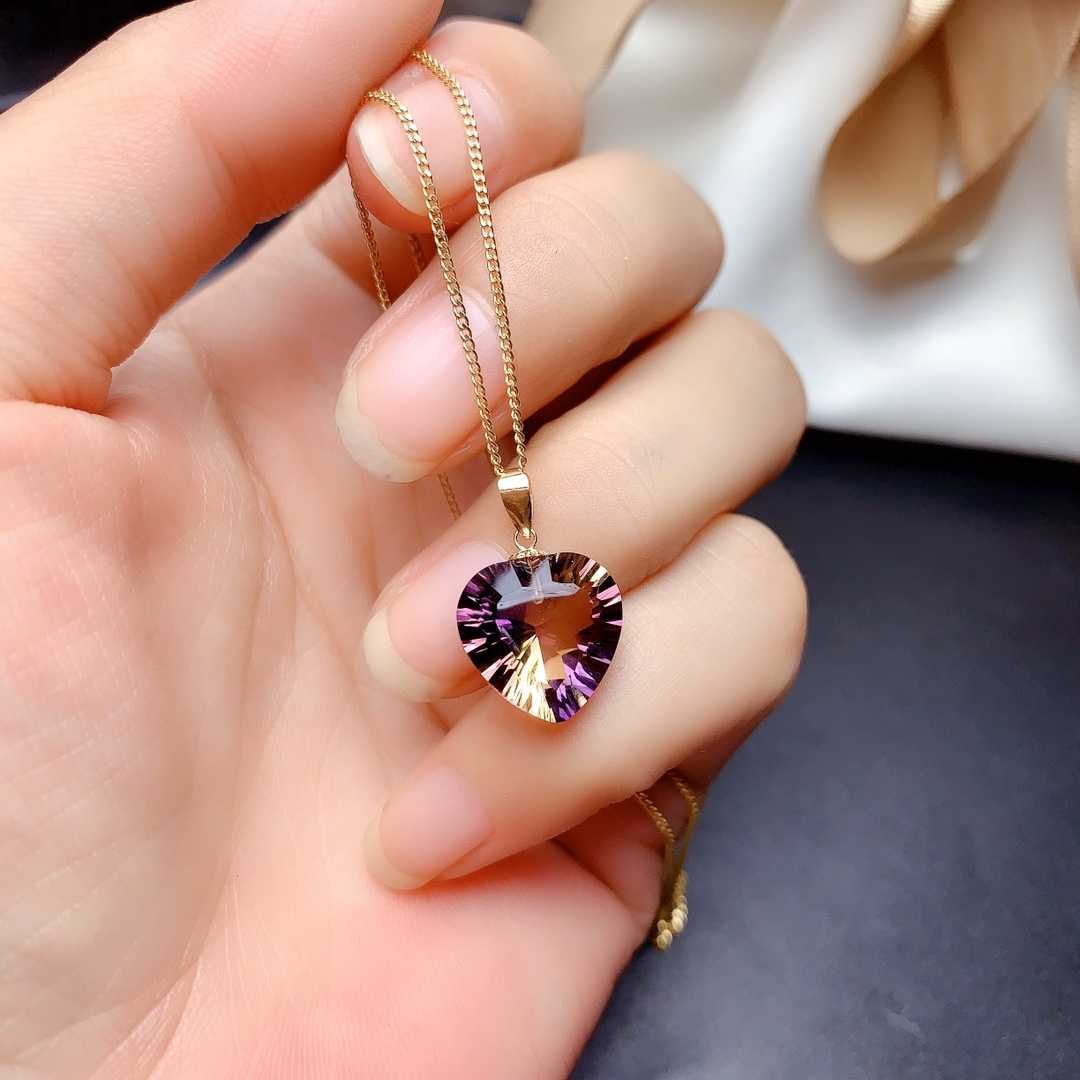 Fashion Amethyst Female Pendant Earring Set - Zentrova