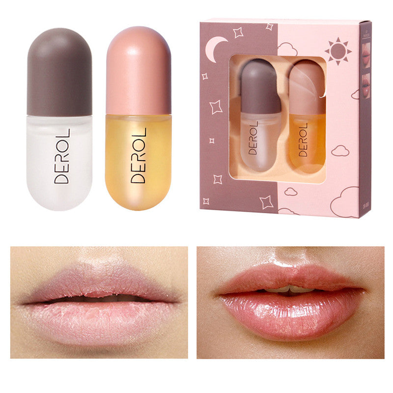 Day Night Instant Volume Lip Plumper Oil Clear Lasting Nourishing Repairing Reduce Lip Fine Line Care Lip Beauty Cosmetic - Zentrova